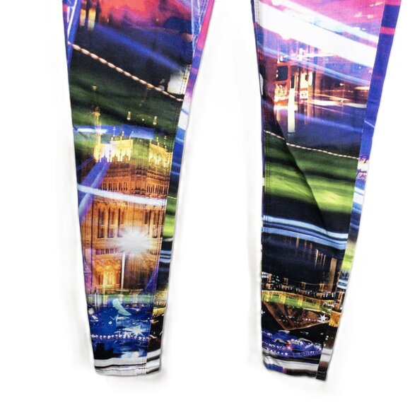 RARE Hudson Nico Skinny Jeans With London Cityscape Print SZ 25 Indie Sleeze Y2K - Picture 4 of 9